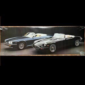 Jaguar 1974 E-Type & 1983 XJ/SC Auto Poster 62"x21" Vintage Verkerk Holland NEW